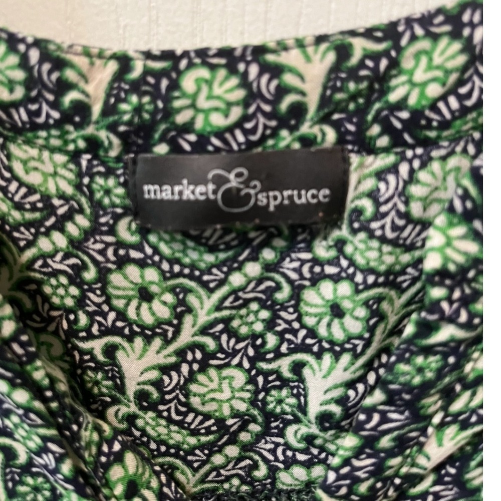 Market‎ & Spruce Green Floral Sleeveless Blouse Top Women's Size Medium